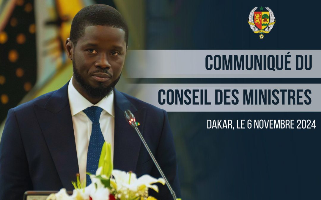 COMMUNIQUE DU CONSEIL DES MINISTRES DU MERCREDI 20 NOVEMBRE 2024