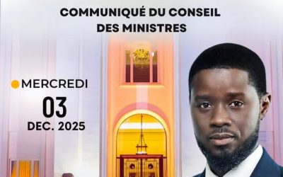 Communiqué du Conseil des Ministres du mercredi 03 décembre 2025.